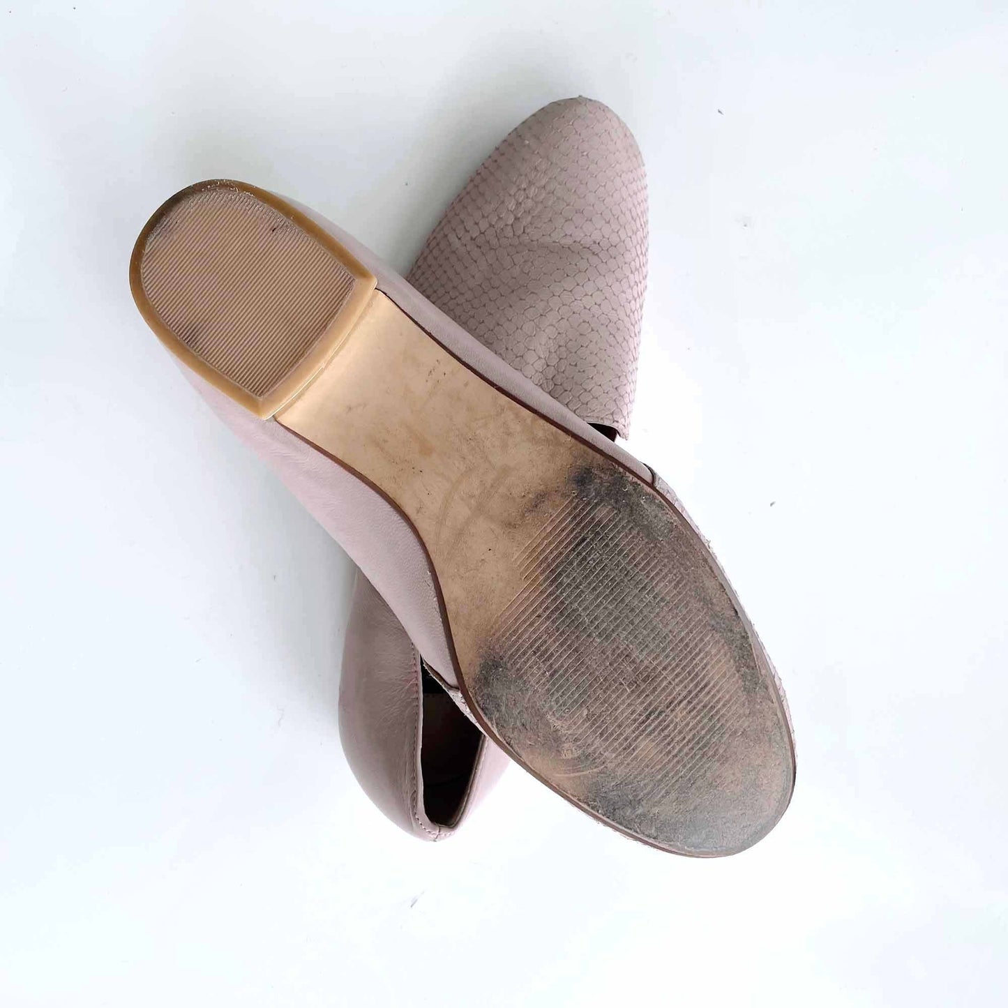 town shoes pink snakeskin leather loafers - size 37