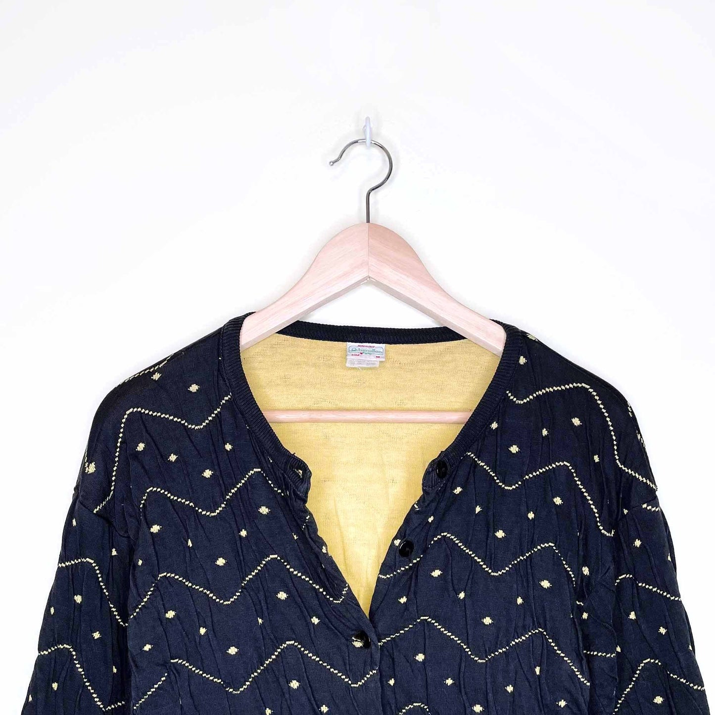 united colours of benetton vintage quilted sweatshirt cardigan - size medium