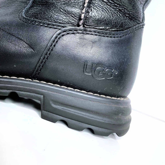 ugg brooks black tall sheepskin boots - size 5