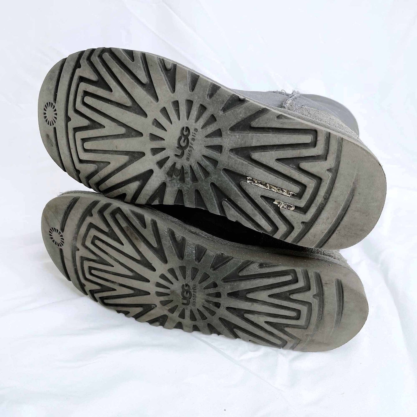 ugg classic tall grey sheepskin boots - size 6