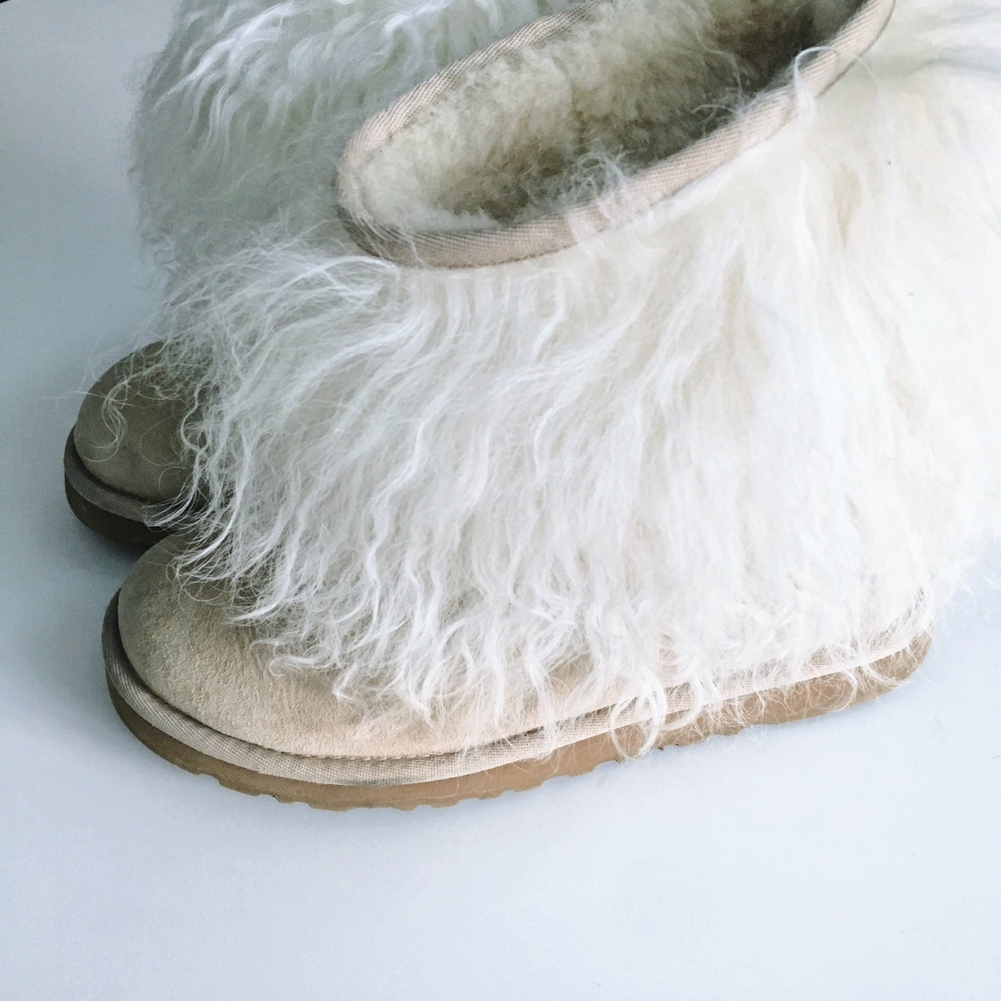 UGG Australia Lida Mongolian Sheepskin Boots in Natural - size 6