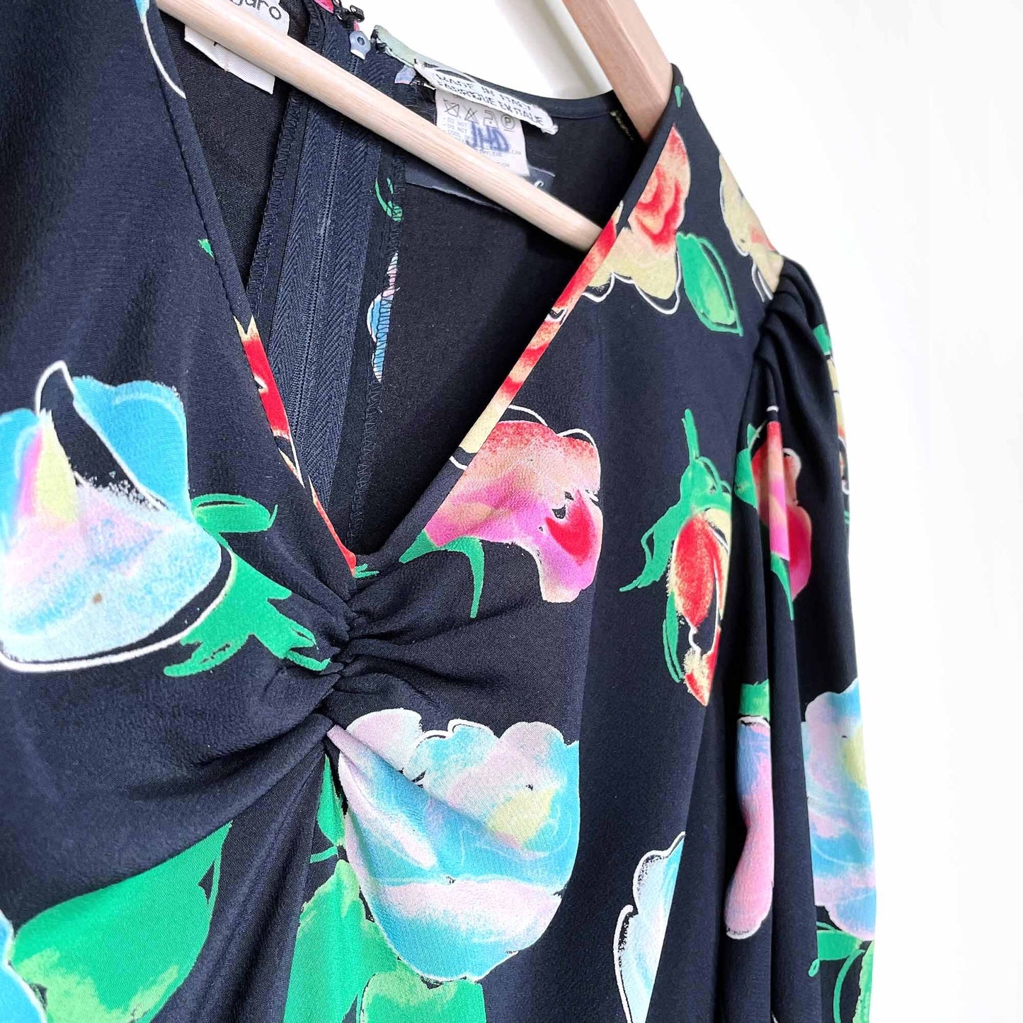 vintage emanuel ungaro parallele 80's floral dress - size small