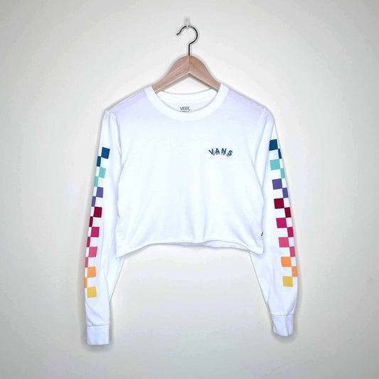 Vans Rain Checks cropped long sleeve tee - size xs