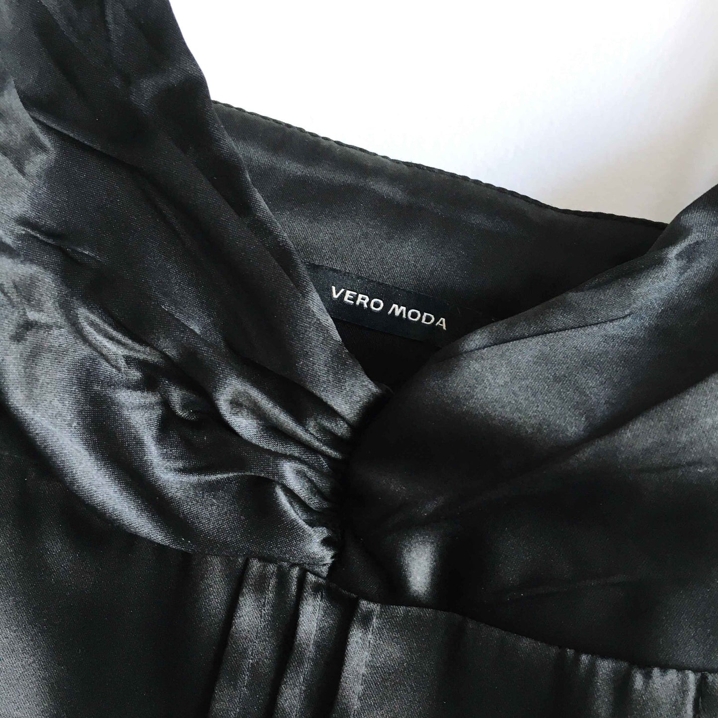 Vera Moda fitted satin black pencil dress - size 34