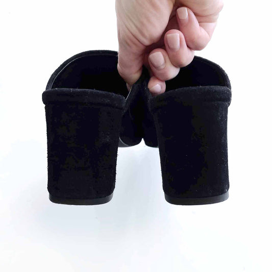 vero moda black suede leather mules - size 6
