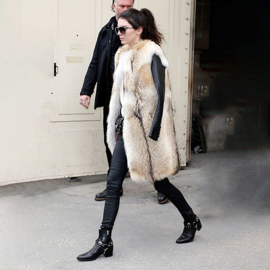 vintage oversized broadview furs fox vest - size medium