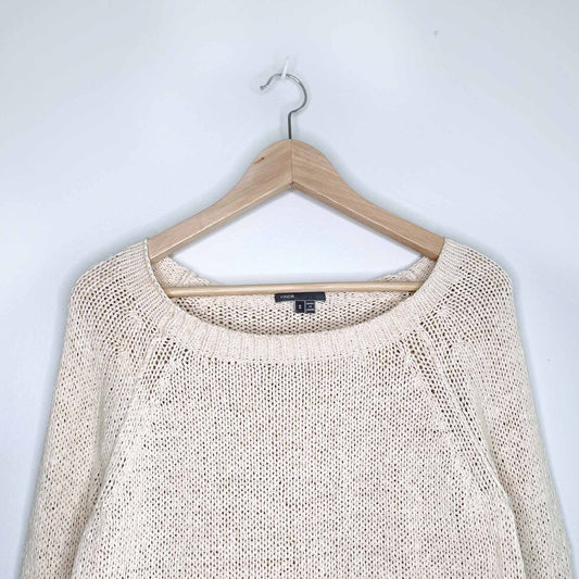 Vince cotton raglan sleeve knit pullover - size Small