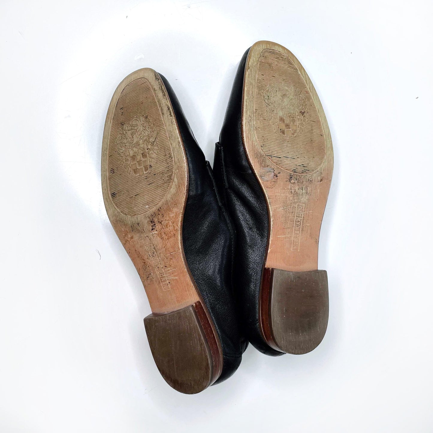 vince camuto black elroy leather penny loafer - size 5.5