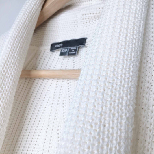 Vince shawl collar open knit cotton cardigan - size Small