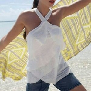 Vanessa Virginia petals linen halter - size xs