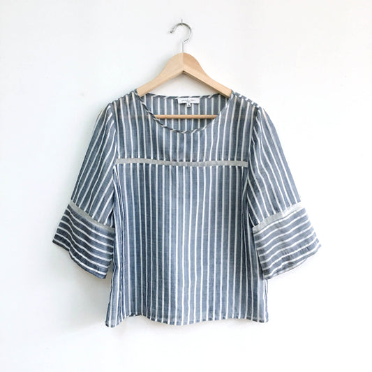Waverly Grey Sheer Striped Blouse - size 6