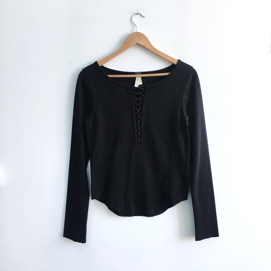 We the Free Lace up Henley - size Small