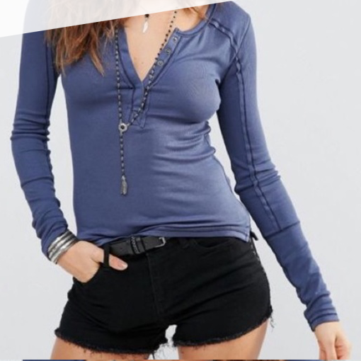 We the Free Megs up all Night Henley - size Medium