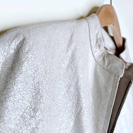 wendy hil brushed leather belted jacket - size 6