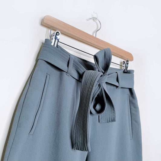 wilfred sage green tie front belted high waist trouser - size 4