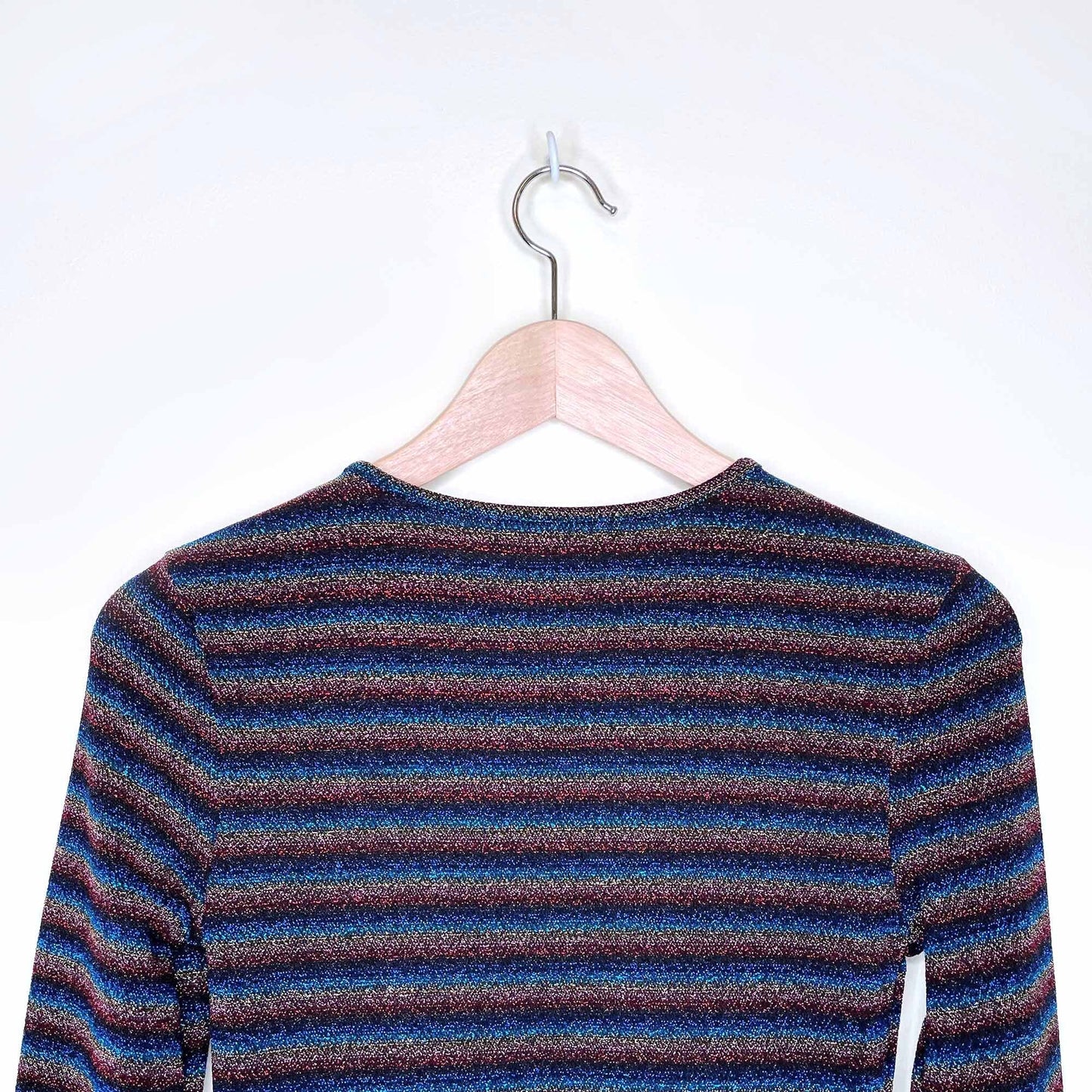 wild honey metallic rainbow long sleeve mini dress - size medium