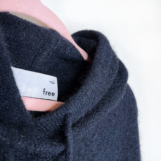 wilfred free black alpaca sissi hooded sweater dress - size large