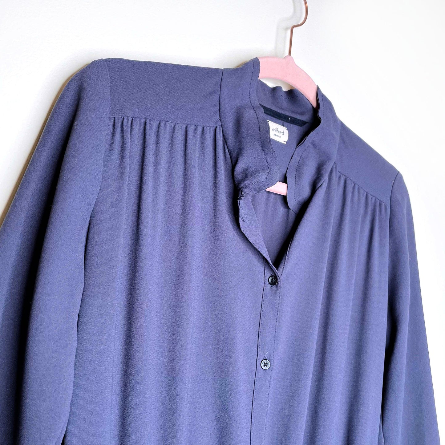 wilfred collarless button down shirt dress - size xs