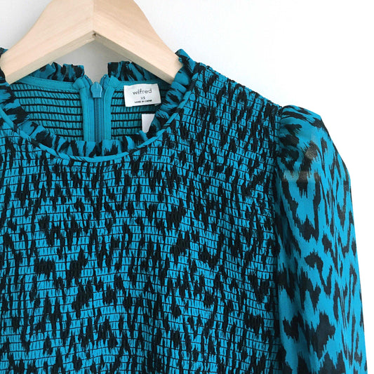 NWT Wilfred Lilith Animal Print Prairie Blouse - size xs