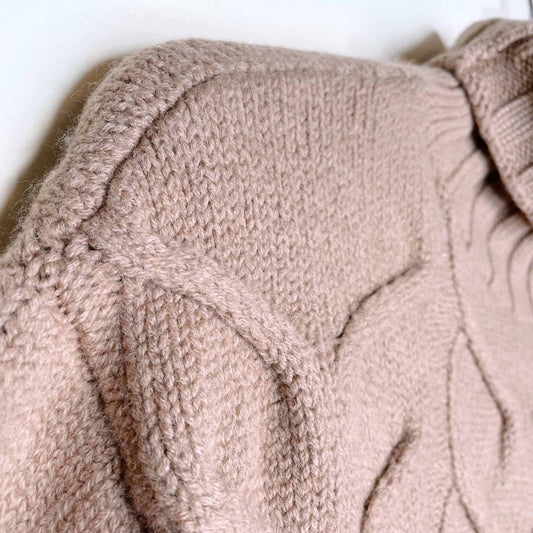 wilfred wool champeaux cable knit turtleneck sweater - size xs