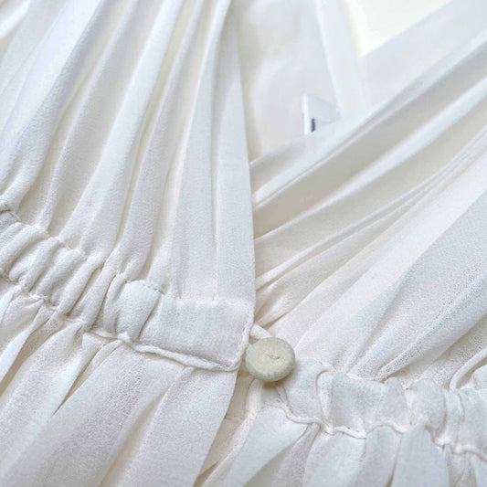 Wilfred accordion pleat wrap sleeveless blouse - size Medium