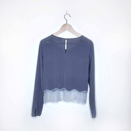 wilfred silk desaix blouse with lace trim - size xs