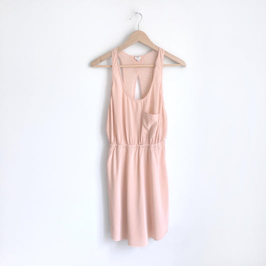 Wilfred silk open back peach dress - size Small