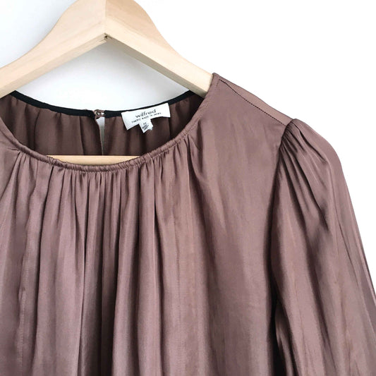 Wilfred satin long sleeve mini dress - size xs