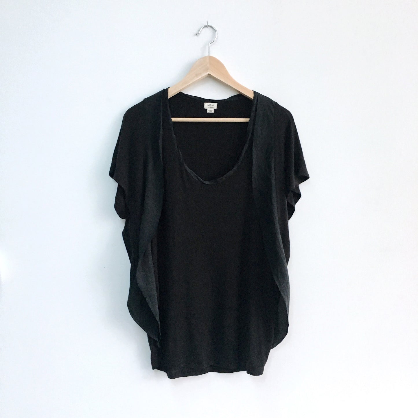 Wilfred Oversized Tee with Silk Ruffles - size xxs