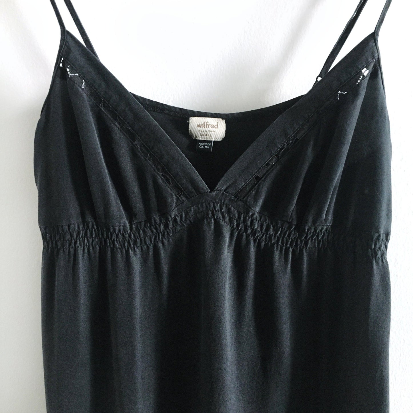 Wilfred silk blouse with lace trim - size Small