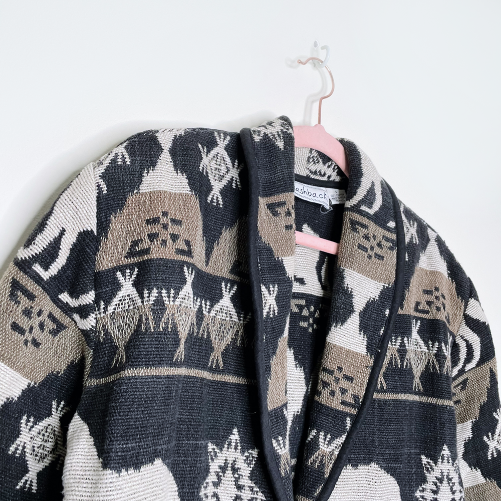 vintage flashback tapestry cropped wolf jacket - size small