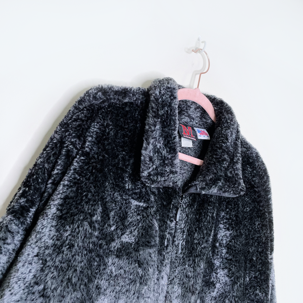 vintage 90s mazmania made in usa wolf pack fleece jacket - size 3x