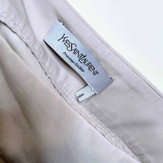 yves saint laurent 2009 cream silk harem pants - size 38