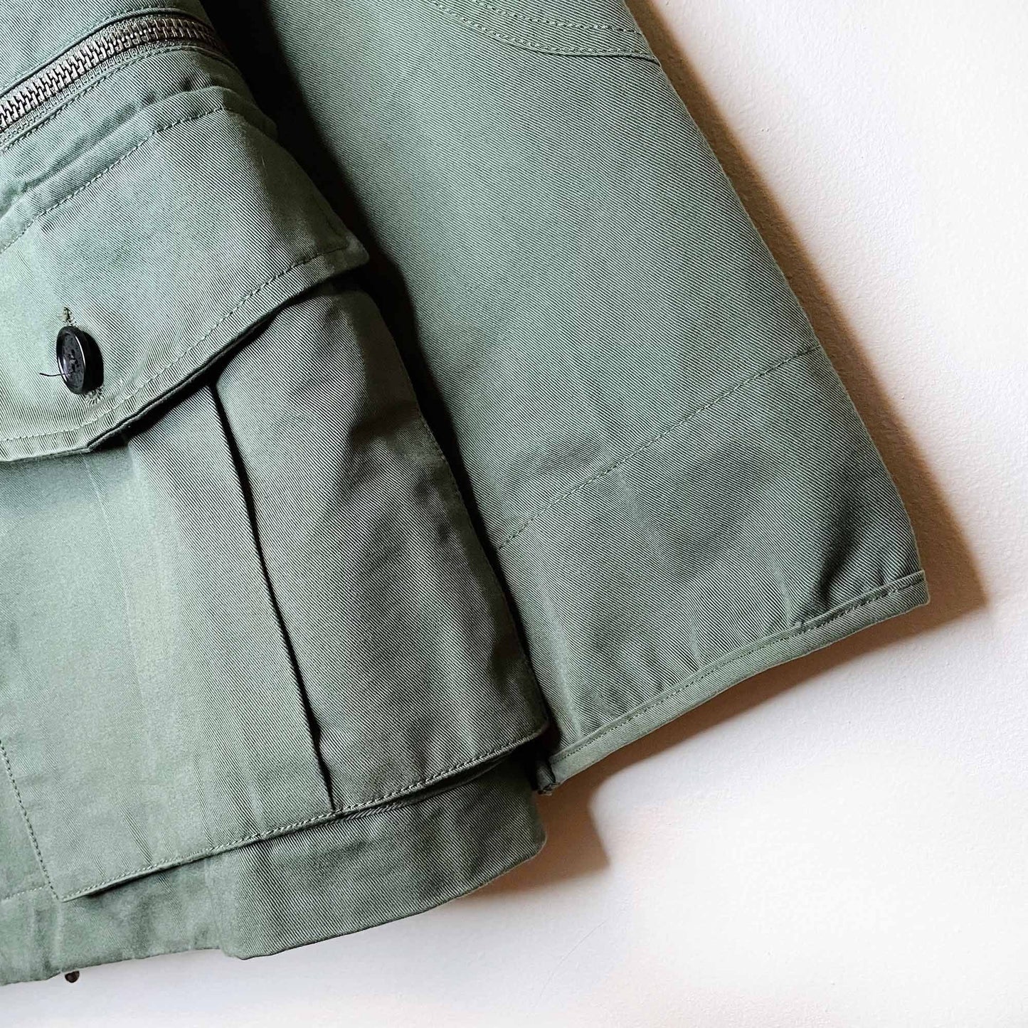 nwot zadig & voltaire kola love gold metallic army utility jacket - size medium