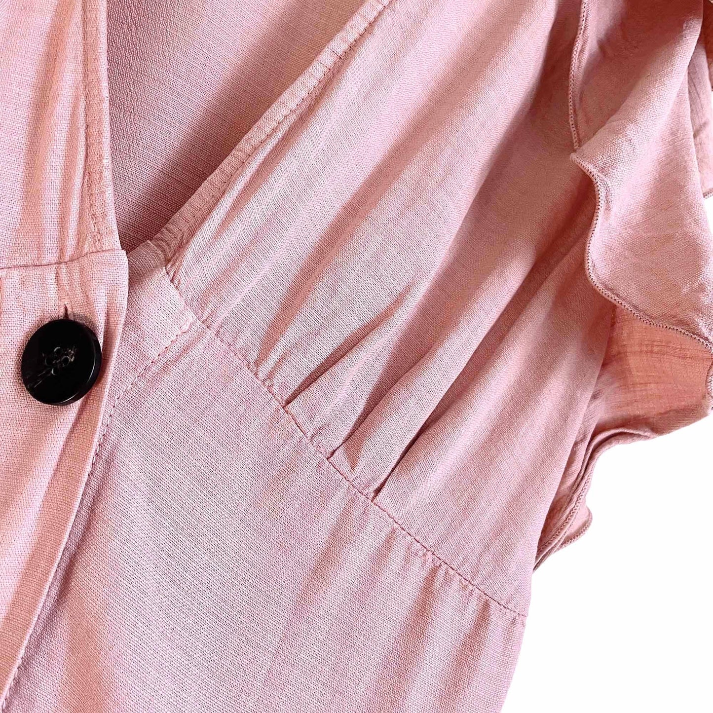 zara button-down linen-blend midi dress - size small