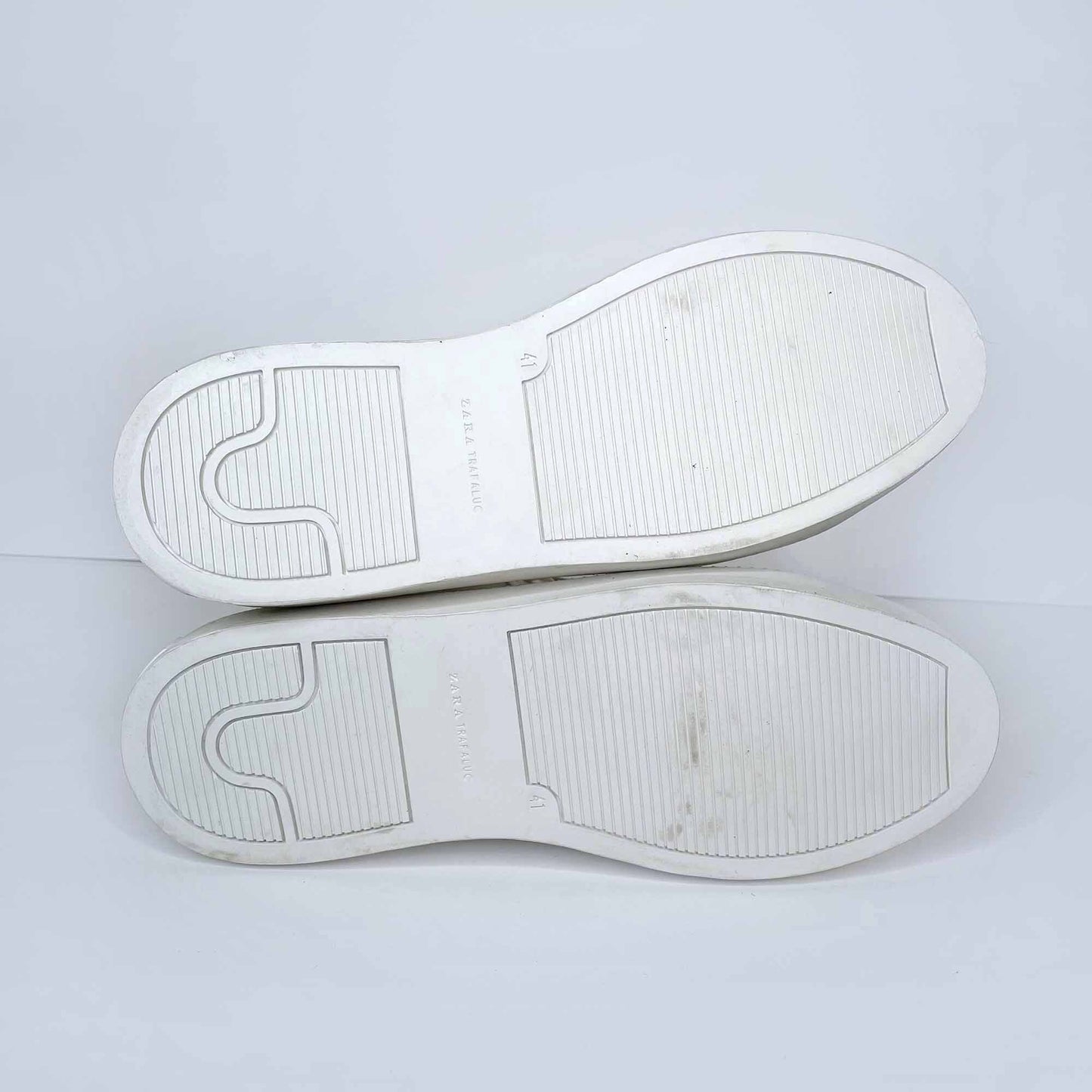 zara white leather high top sneakers - size 41