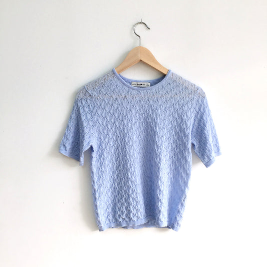 zara knit short sleeve top - size medium