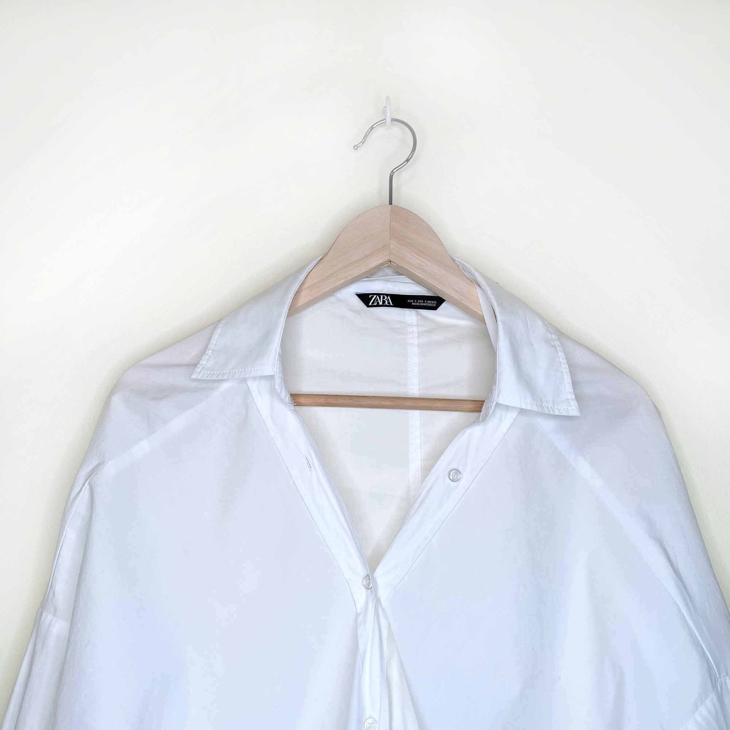 zara oversized white button down dress shirt - size small
