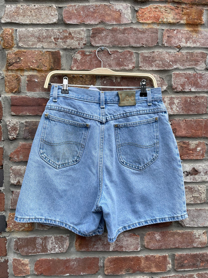 vintage lee high rise long denim shorts