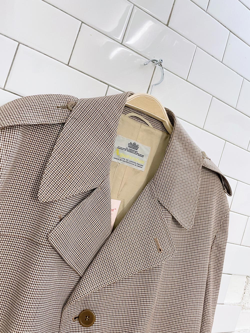 vintage aquascutum houndstooth trench coat