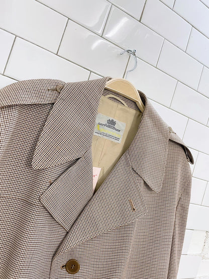 vintage aquascutum houndstooth trench coat