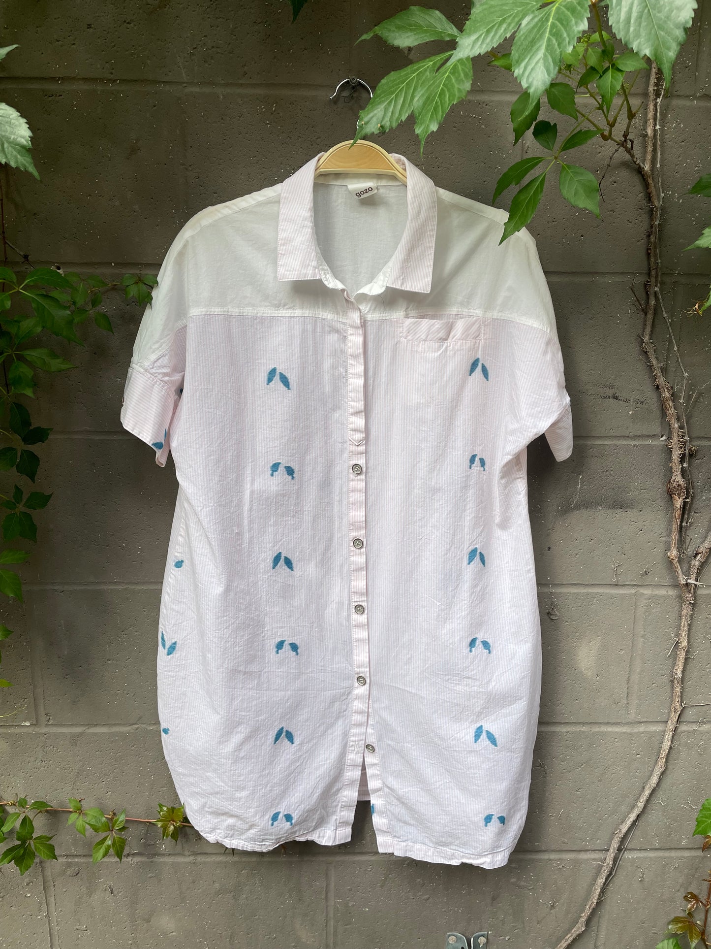 gozo striped short sleeve shirt dress