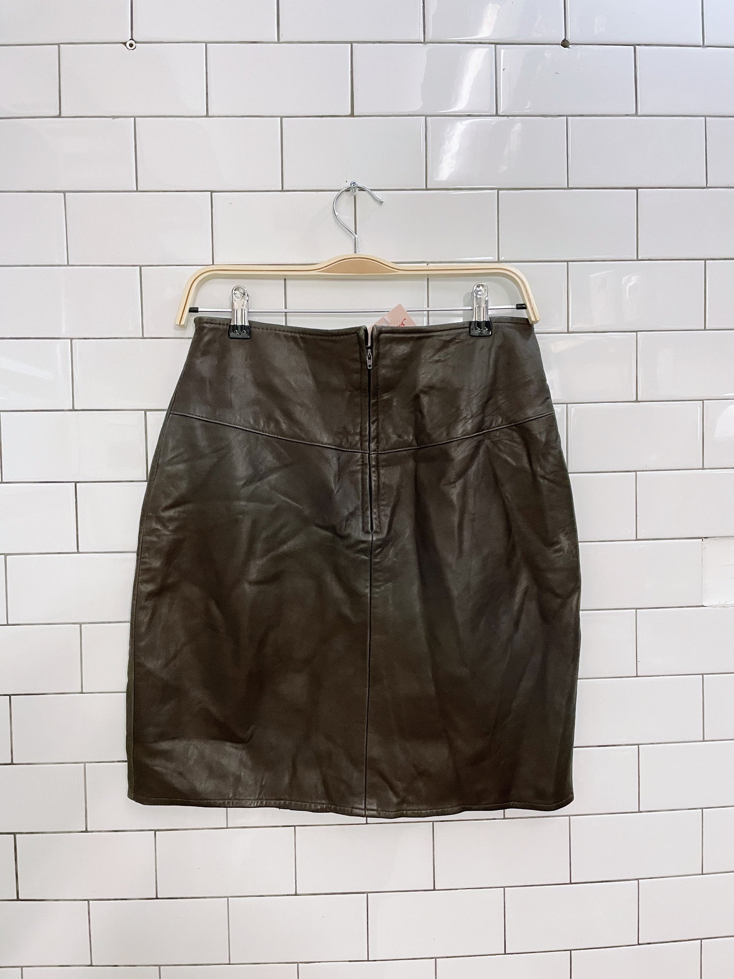 vintage vakko sport butter leather mini skirt