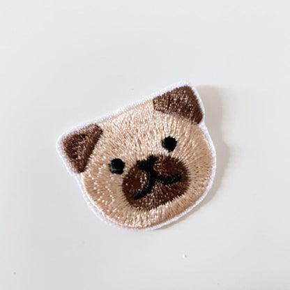 embroidered dog iron - on patch - good market thrift store