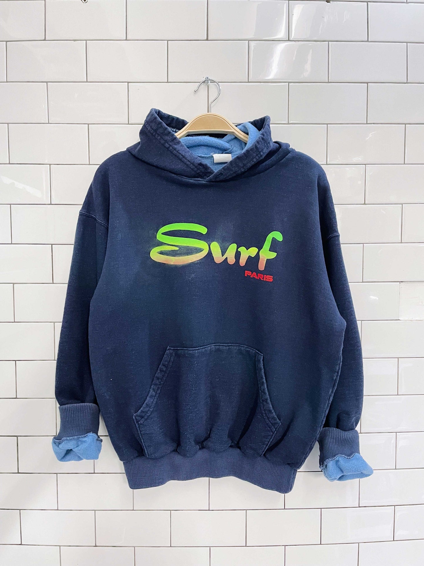 vintage surf paris neon hoodie