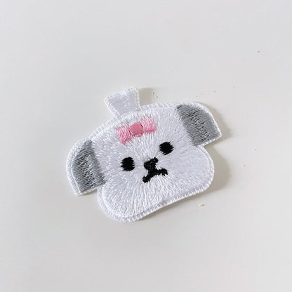 embroidered dog iron - on patch - good market thrift store