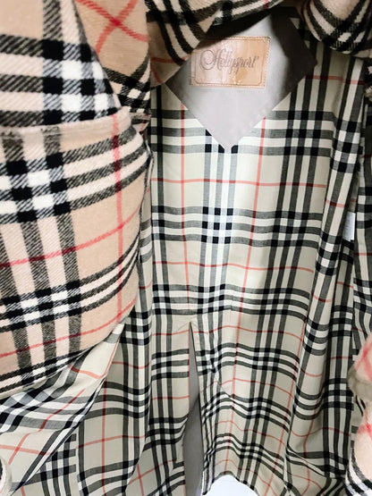 vintage hellysport wool-bend nova check lined trench coat