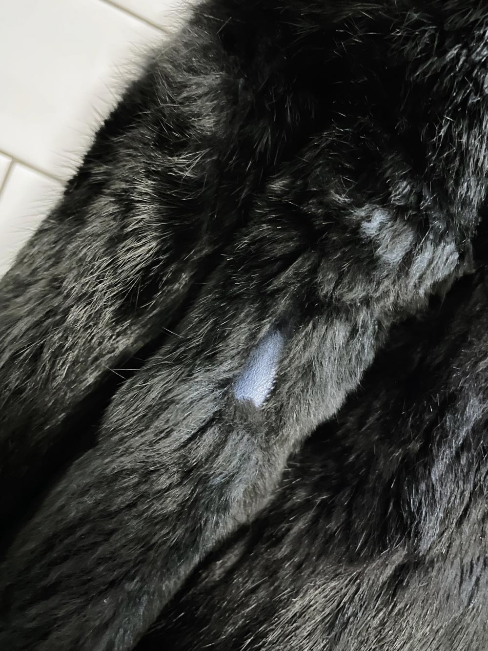 vintage 80s power shoulder rabbit fur coat
