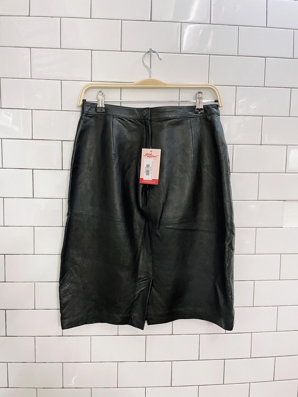 vintage collage lambskin leather mini skirt