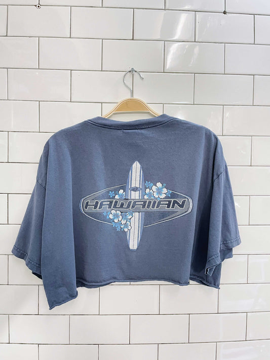 y2k hawaiian surfwear croped tee